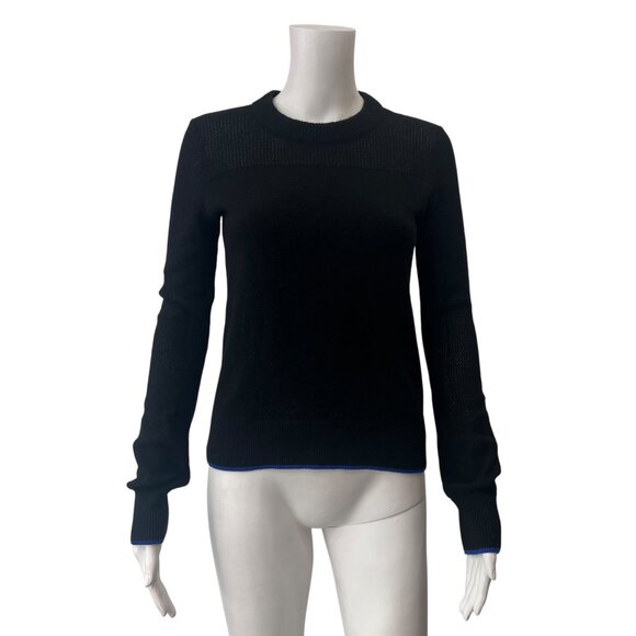 rag & bone Black Blue Trim Cashmere Knit Sweater size XS - Picture 1 of 8